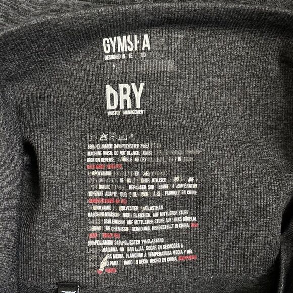 GYMSHARK Leggings Womens XS Crop High Waisted DRY Seamless Gray Athletic Workout - Picture 10 of 10